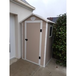 Jôbu Abri de jardin résine Polypropylène Beige 1.34m²