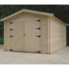 Solid Garage bois Bois massif Marron