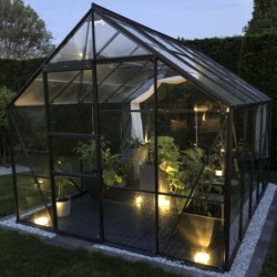 Lams Serre de jardin en verre Gris 8.1m²