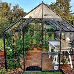 Lams Serre de jardin en verre Gris 8.1m²