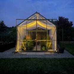 Lams Serre de jardin en verre Gris 9.7m²