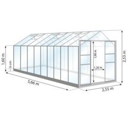 Lams Serre de jardin en verre Gris 14.3m²