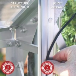 Lams Serre de jardin en verre Gris 0.9m²