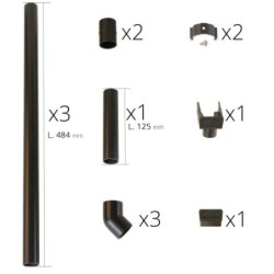 Lams Serre de jardin en verre Gris 0.9m²