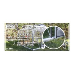 Lams Serre de jardin en verre Gris 8.97m²