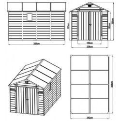 Jôbu Abri de jardin résine Polypropylène Gris 8.9m²