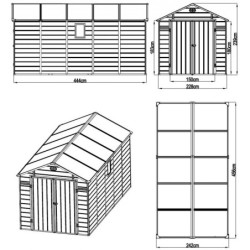 Jôbu Abri de jardin résine Polypropylène Gris 11m²