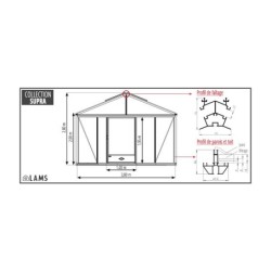 Lams Serre de jardin en verre Au choix 23m²