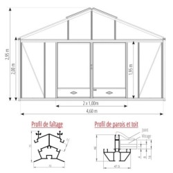 Lams Serre de jardin en verre Au choix 24.40m²