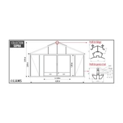 Lams Serre de jardin en verre Au choix 34.70m²