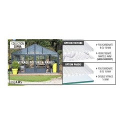 Lams Serre de jardin en verre Au choix 34.70m²