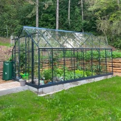 Green Protect Serre de jardin en verre Aluminium et verre trempé Gris 14.52m²