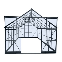 Green Protect Serre de jardin en verre Aluminium et verre trempé Gris 14.52m²