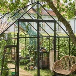 Halls Serre de jardin en verre Noir 9.9m²