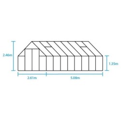 Halls Serre de jardin en verre Noir 13m²