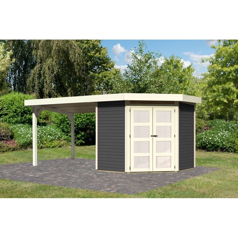 Karibu Abri de jardin bois 5 à 10 m² Bois massif Gris 4.62m² Karibu Abri de jardin bois 5 à 10 m² Bois massif Gris 4.62m²