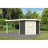 Karibu Abri de jardin bois 5 à 10 m² Bois massif Gris 4.62m²