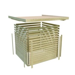 Karibu Abri de jardin bois 5 à 10 m² Bois massif Gris 4.62m²
