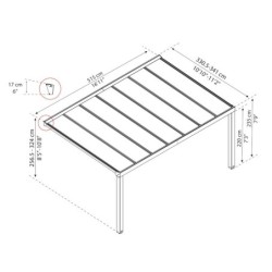 Canopia by Palram Toit de terrasse alu Aluminium Gris 17m²