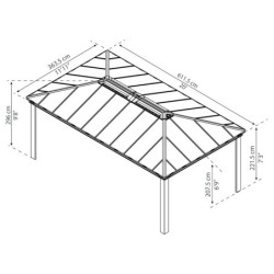 Canopia by Palram Tonnelles de jardin Aluminium Gris 22m²