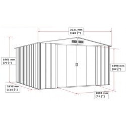 Duramax Abri de jardin métal Acier Gris 9.72m²