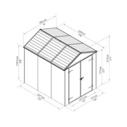 Canopia by Palram Abri de jardin résine Polycarbonate Gris 4.2m²