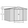 Spacemaker Abri de jardin métal Acier galvanisé Gris 10.7m²