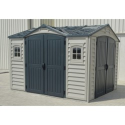 Duramax Abri de jardin résine PVC Gris 8.05m²
