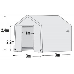 Shelter Logic Serre tunnel Blanc 9m²
