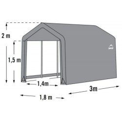 Shelter Logic Abris de jardin en toile  Gris 5.4m²