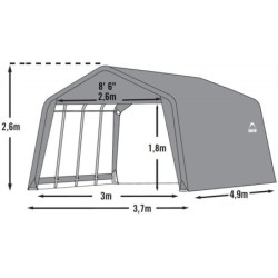 Shelter Logic Abris de jardin en toile  Gris 18.13m²