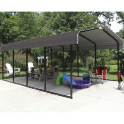 Shelter Logic Carport Acier Gris 22.57m²