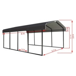 Shelter Logic Carport Acier Gris 22.57m²