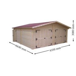 Habrita Garage bois Bois massif Marron
