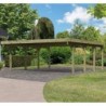 Karibu Carport double Bois Marron 40m²