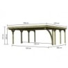 Karibu Carport double Bois Marron 40m²