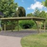 Karibu Carport double Bois Marron 28.30m²