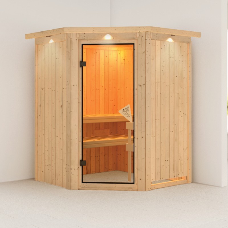 Karibu Sauna traditionnel Bois massif Bois naturel