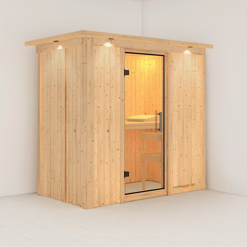 Karibu Sauna traditionnel Bois massif Bois naturel