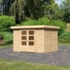 Karibu Abri de jardin bois 5 à 10 m² Bois massif Marron 6.5m²