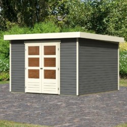 Karibu Abri de jardin bois 5 à 10 m² Bois massif Gris 9.24m²