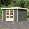Karibu Abri de jardin bois 5 à 10 m² Bois massif Gris 9.24m²