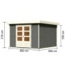 Karibu Abri de jardin bois 5 à 10 m² Bois massif Gris 9.24m²