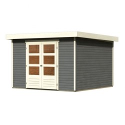 Karibu Abri de jardin bois 5 à 10 m² Bois massif Gris 9.24m²