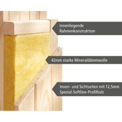Karibu Sauna traditionnel Bois massif Bois naturel