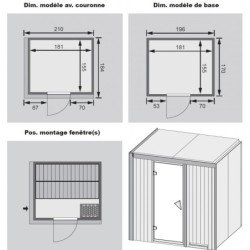 Karibu Sauna prêt à brancher Bois massif Bois naturel