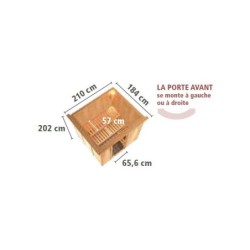 Karibu Sauna prêt à brancher Bois massif Bois naturel