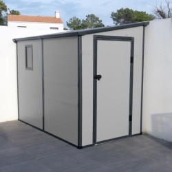 Jôbu Abri de jardin résine Polypropylène Gris 3,55m²