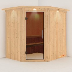 Karibu Sauna prêt à brancher Bois massif Bois naturel