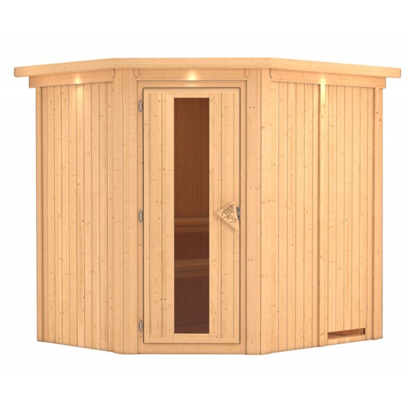 Karibu Sauna traditionnel Bois massif Bois naturel Karibu Sauna traditionnel Bois massif Bois naturel